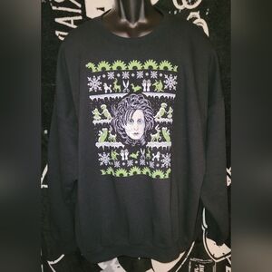 Teefury Ugly Christmas Sweater-Edward X-Mas Hands-Size 3XL